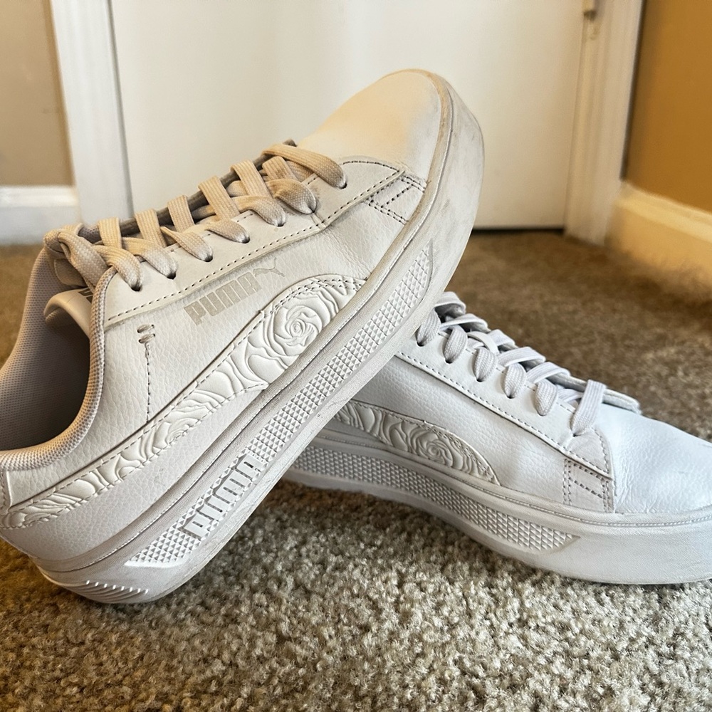 Puma Women's Embossed White Sneakers